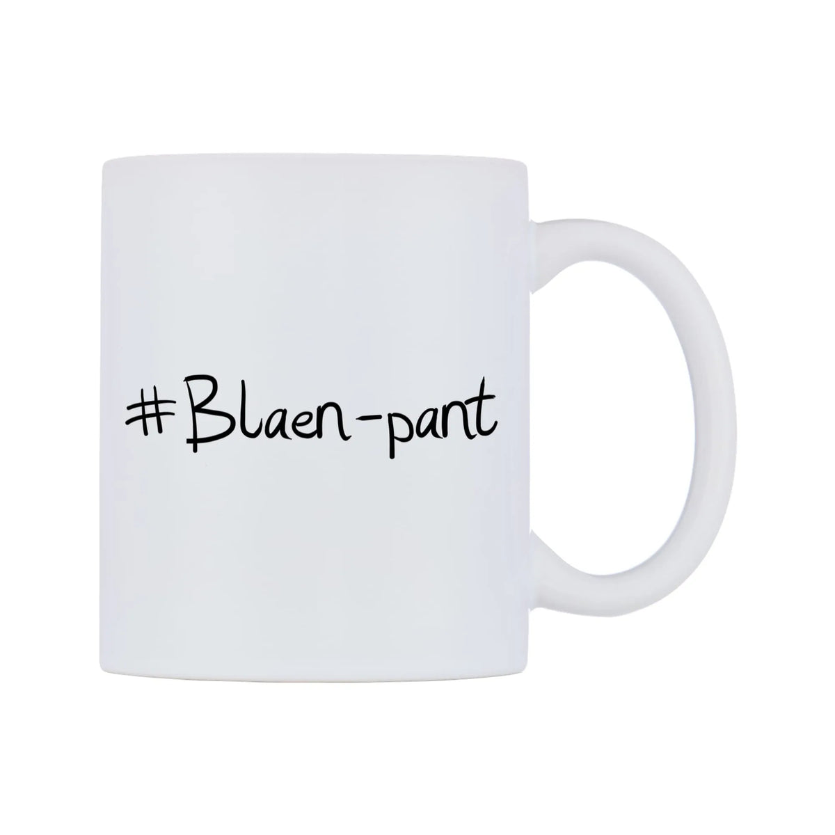 Blaen-pant Mug — mug, left side, on a white background