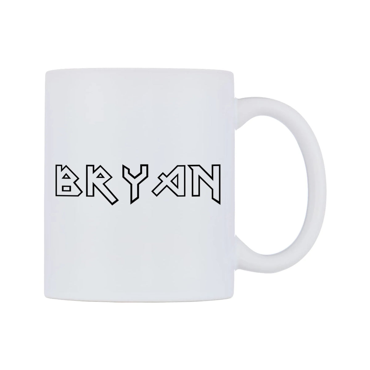 Bryan - Iron Maiden Themed Mug — white 11oz gloss mug, left side, on a white background