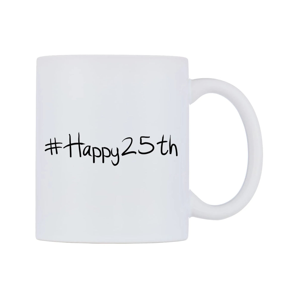 Happy25th Mug — mug, left side, on a white background