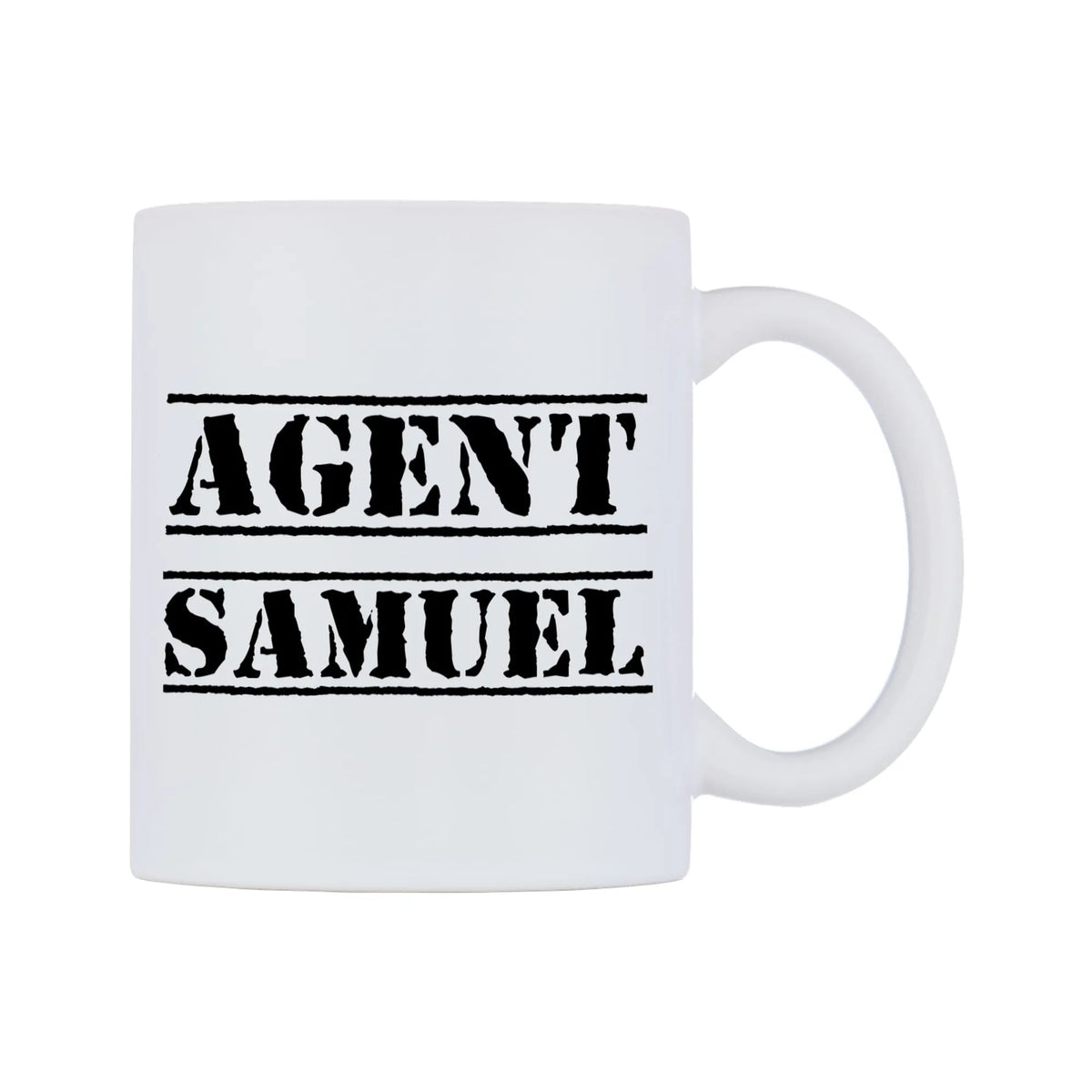 Agent Samuel Mug — mug, left side, on a white background