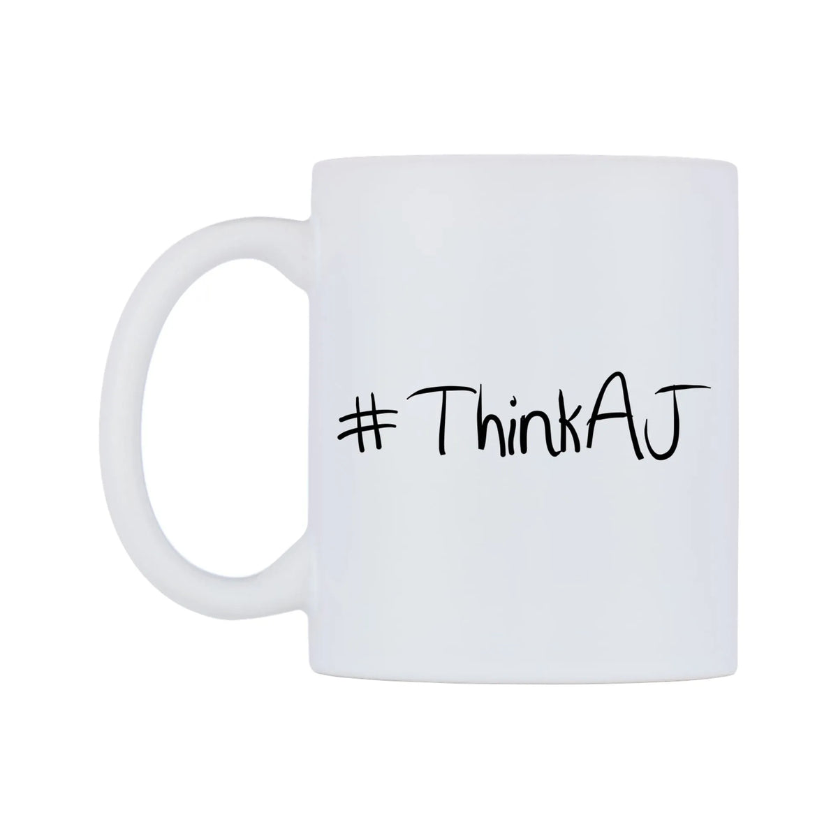 ThinkAJ Mug — mug, right side, on a white background