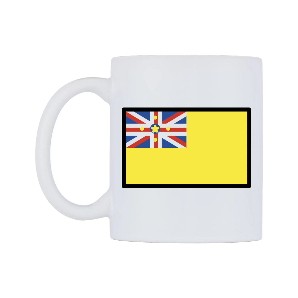 Niue Flag Emoji Mug — mug, right side, on a white background