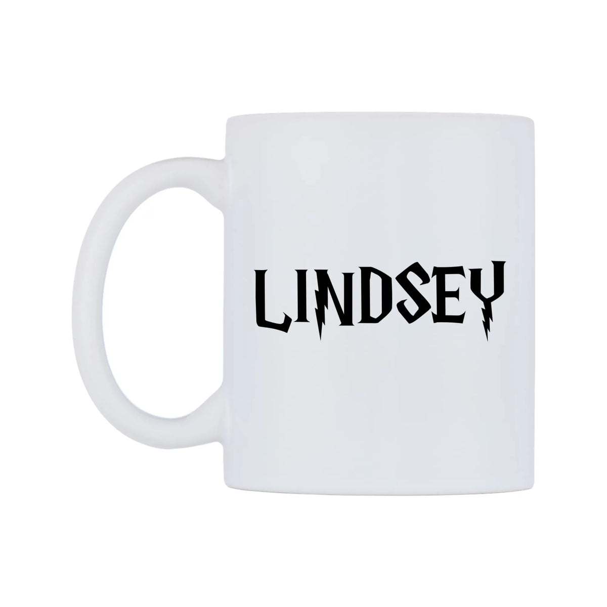 Lindsey - Wizard Themed Mug — white 11oz gloss mug, right side, on a white background