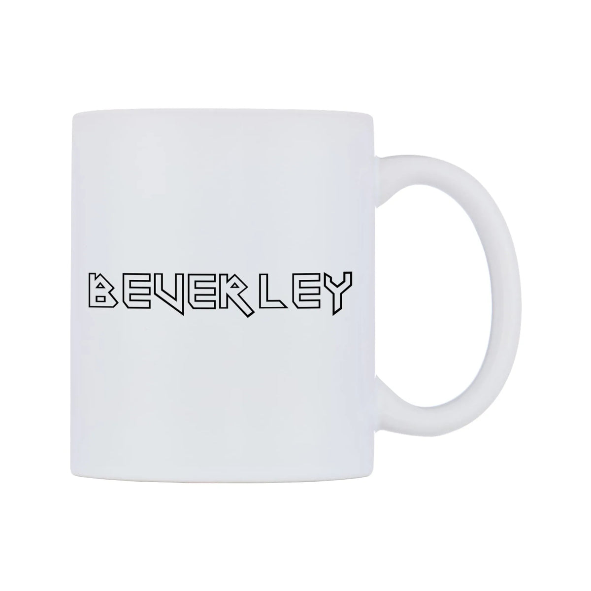 Beverley - Iron Maiden Themed Mug — white 11oz gloss mug, left side, on a white background
