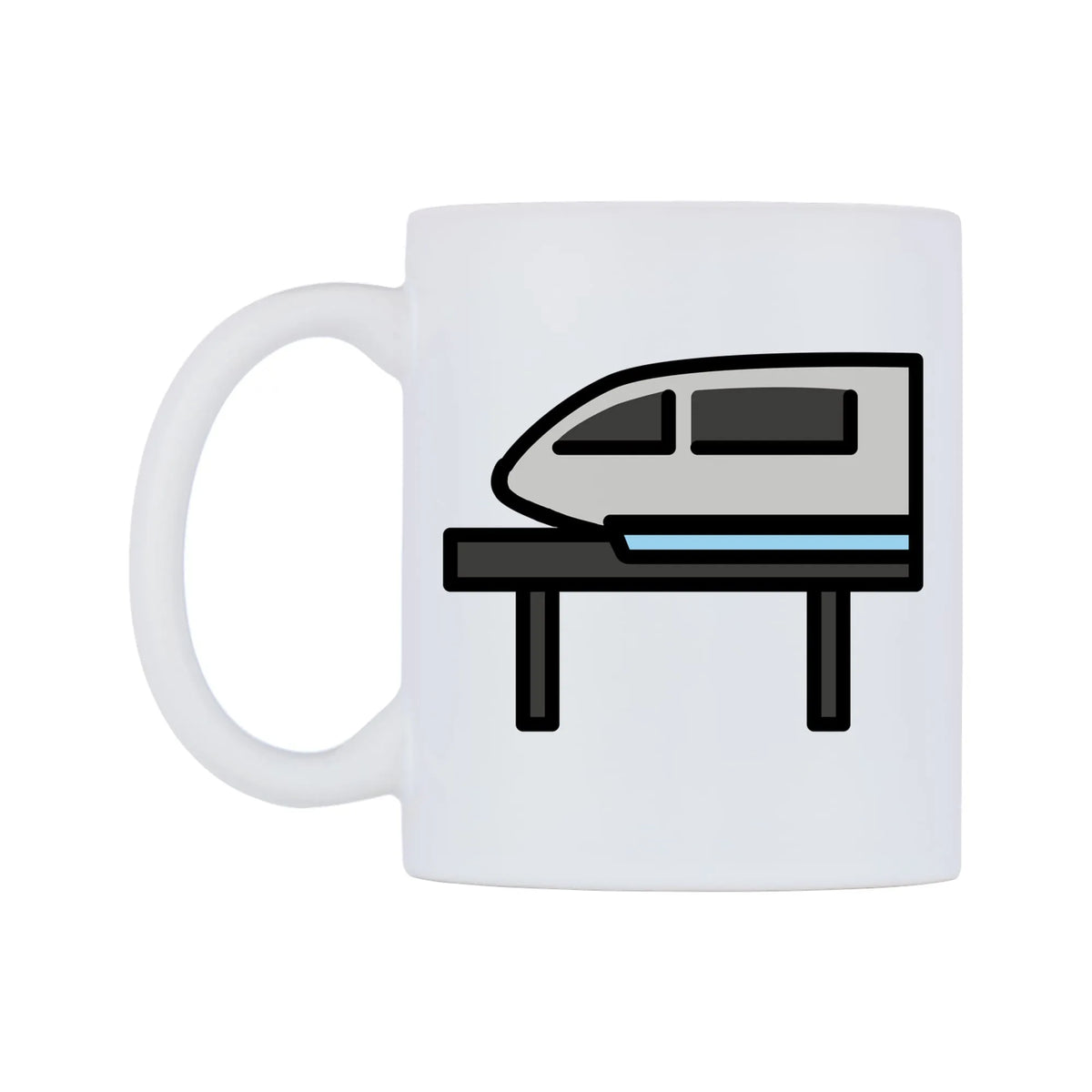 Monorail Emoji Mug — mug, right side, on a white background