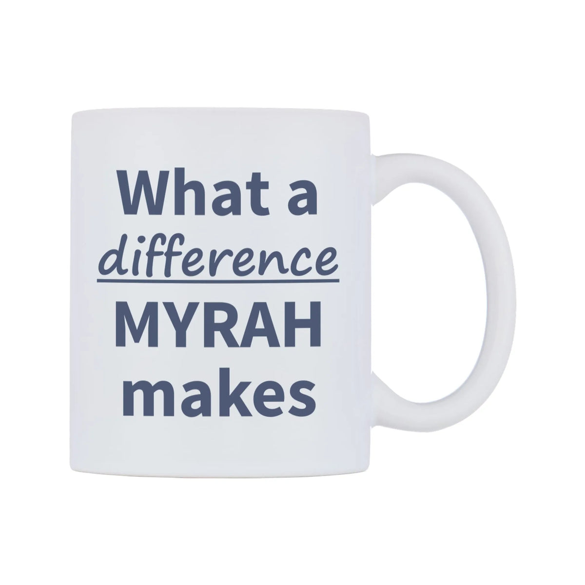 What a difference MYRAH makes Mug — mug, left side, on a white background
