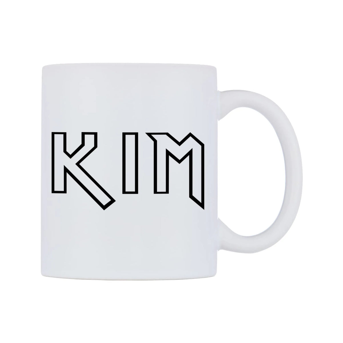 Kim - Iron Maiden Themed Mug — white 11oz gloss mug, left side, on a white background