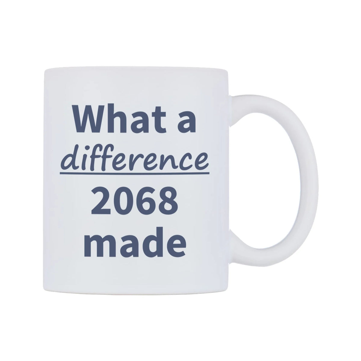 What a difference 2068 made Mug — mug, left side, on a white background
