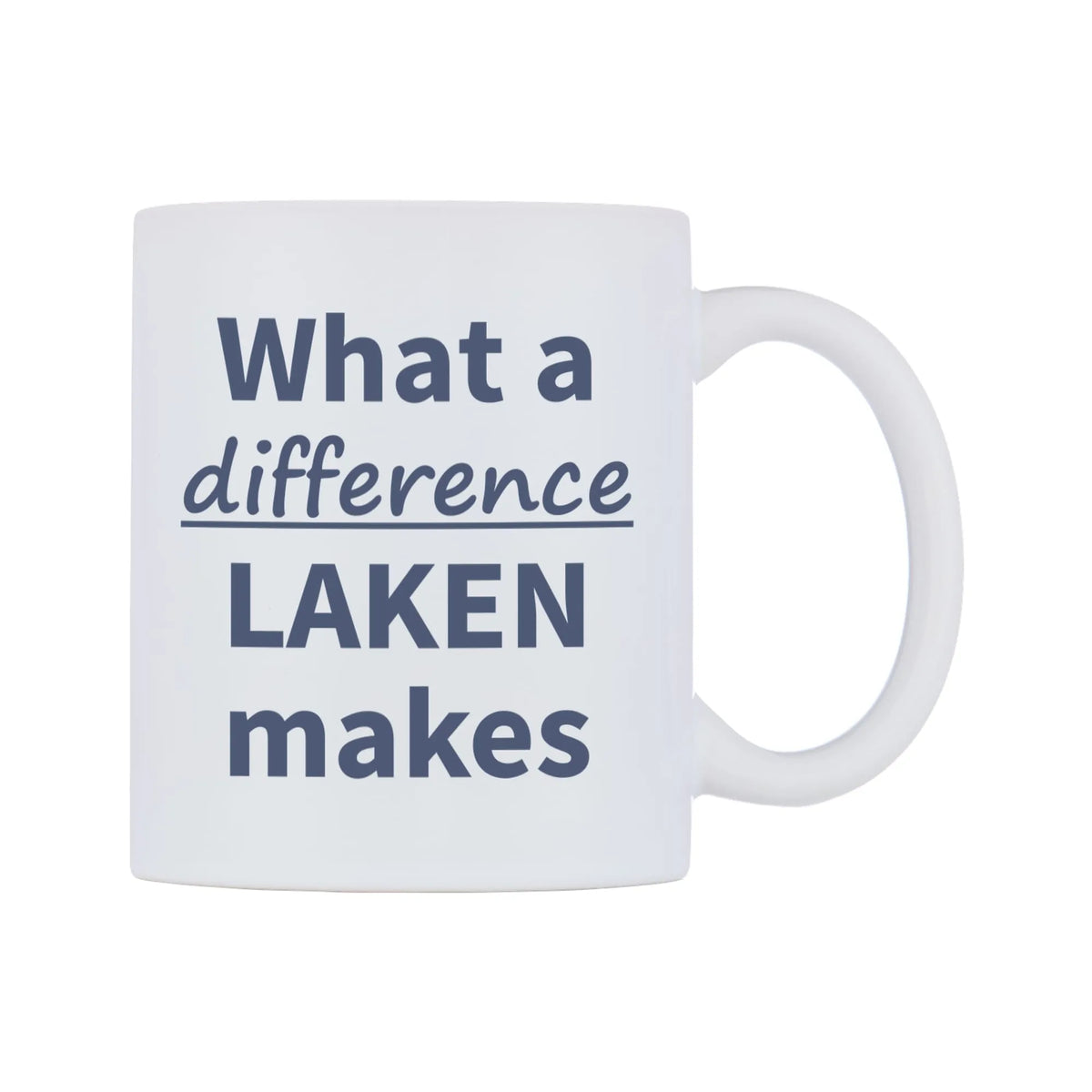 What a difference LAKEN makes Mug — mug, left side, on a white background