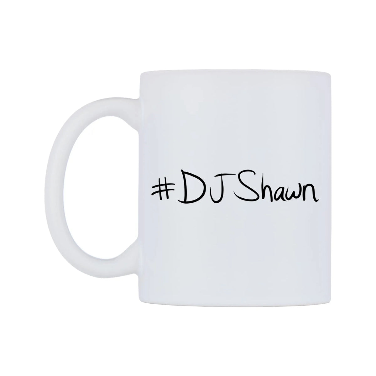 DJShawn Mug — mug, right side, on a white background