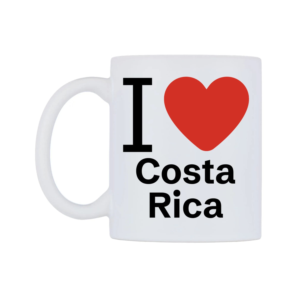 I Love Costa Rica Mug — mug, right side, on a white background