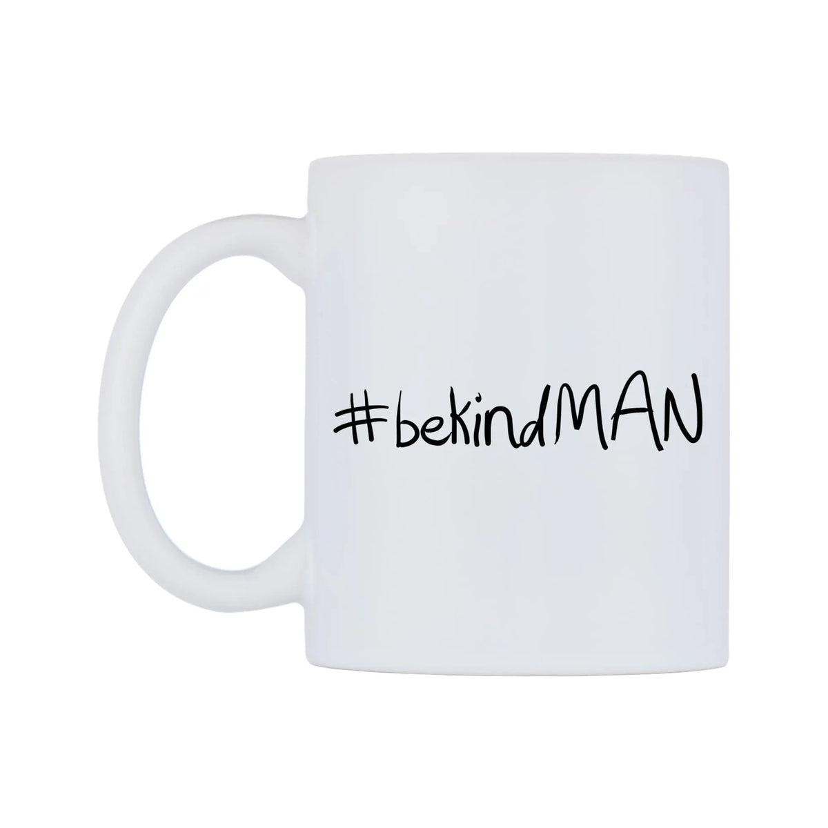 bekindMAN Mug — mug, right side, on a white background