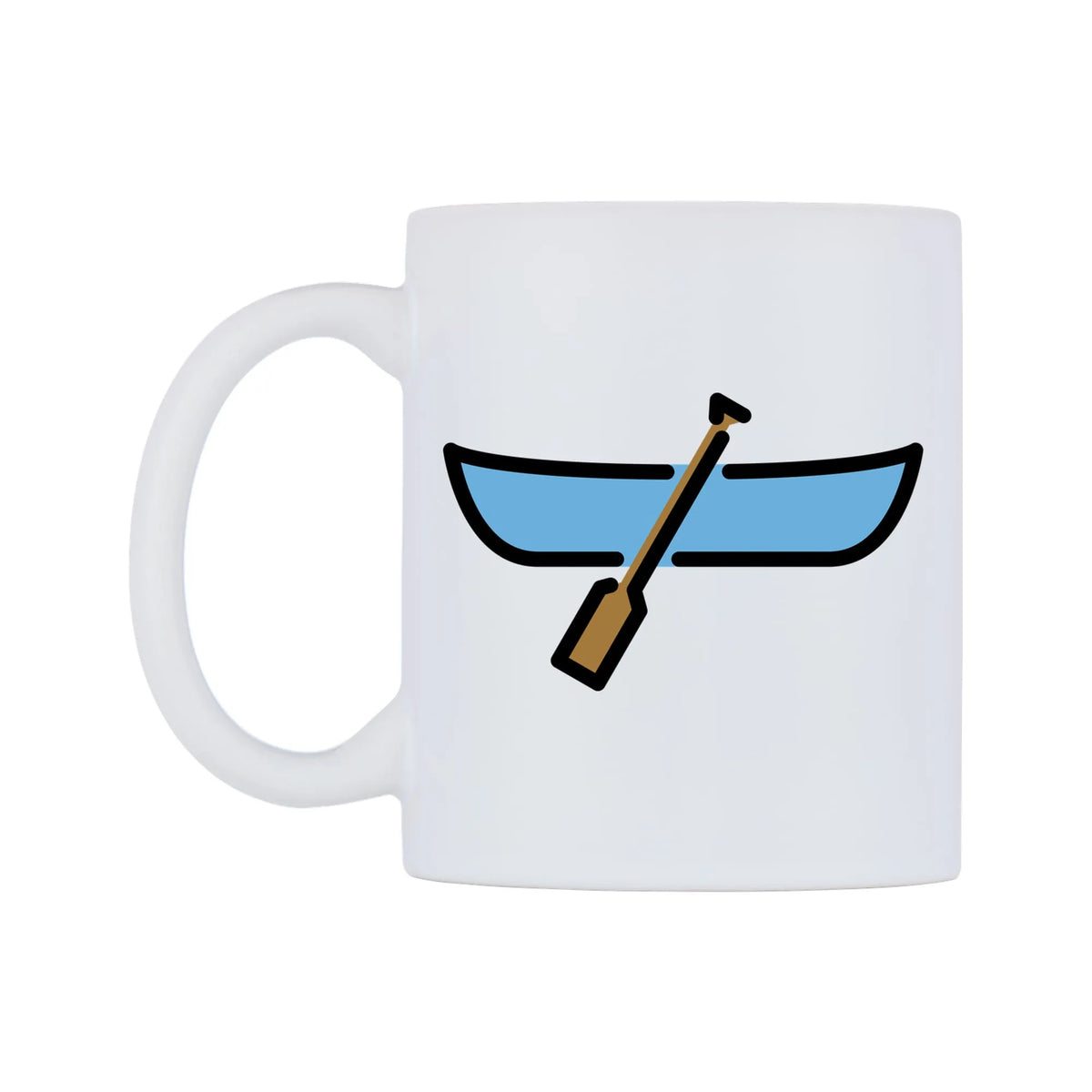 Canoe Emoji Mug — mug, right side, on a white background