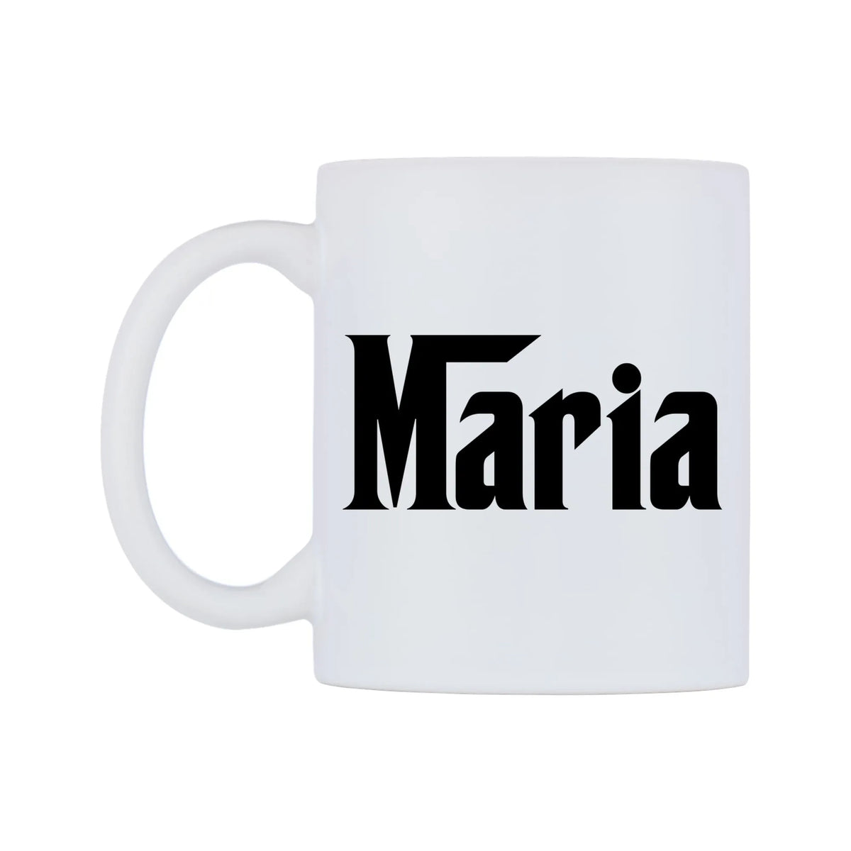 Maria - Godfather Themed Mug — white 11oz gloss mug, right side, on a white background