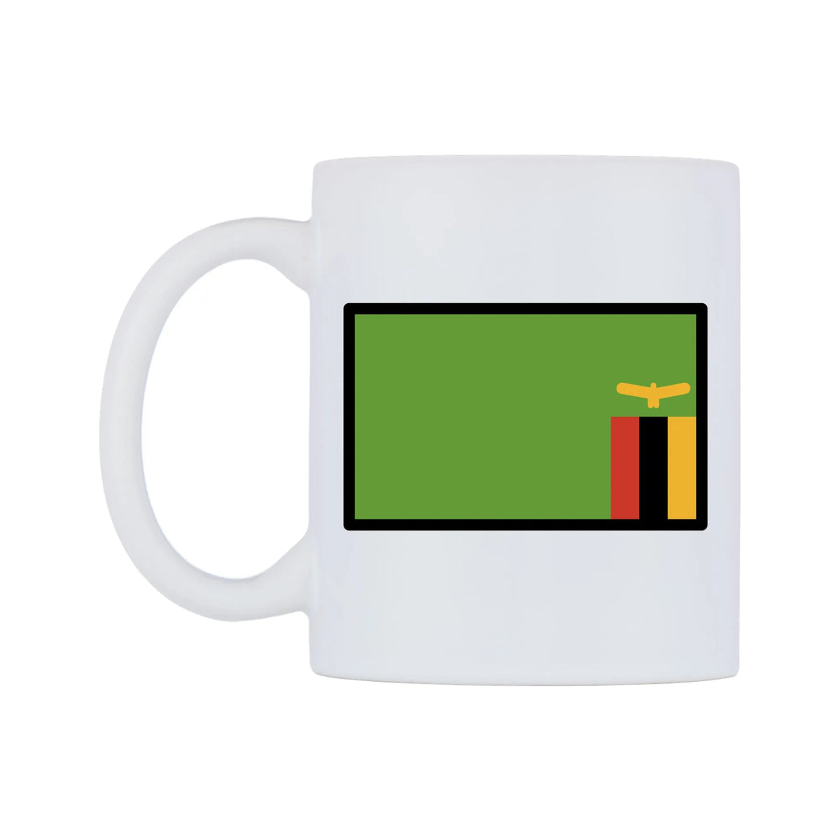 Zambia Flag Emoji Mug — mug, right side, on a white background