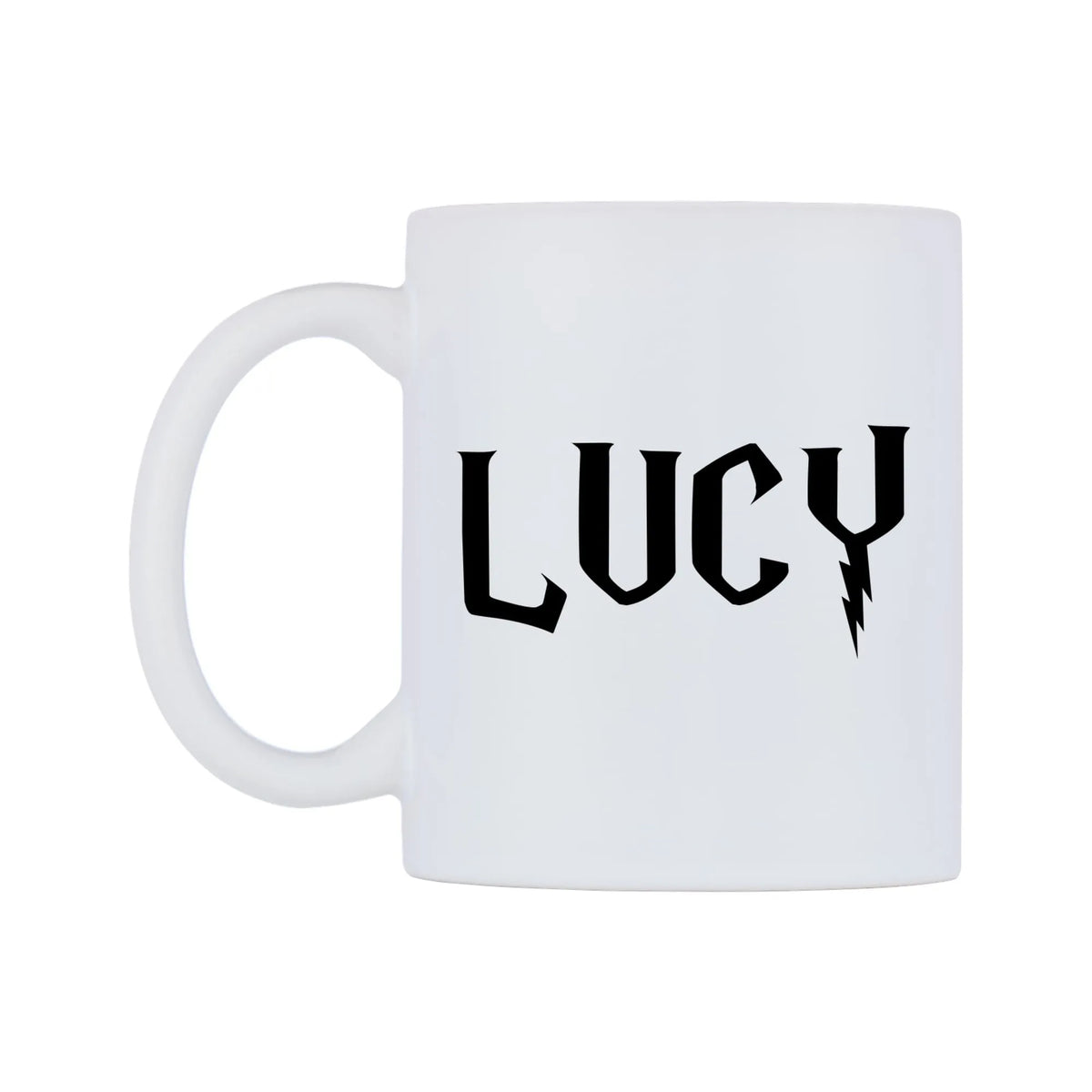 Lucy - Wizard Themed Mug — white 11oz gloss mug, right side, on a white background