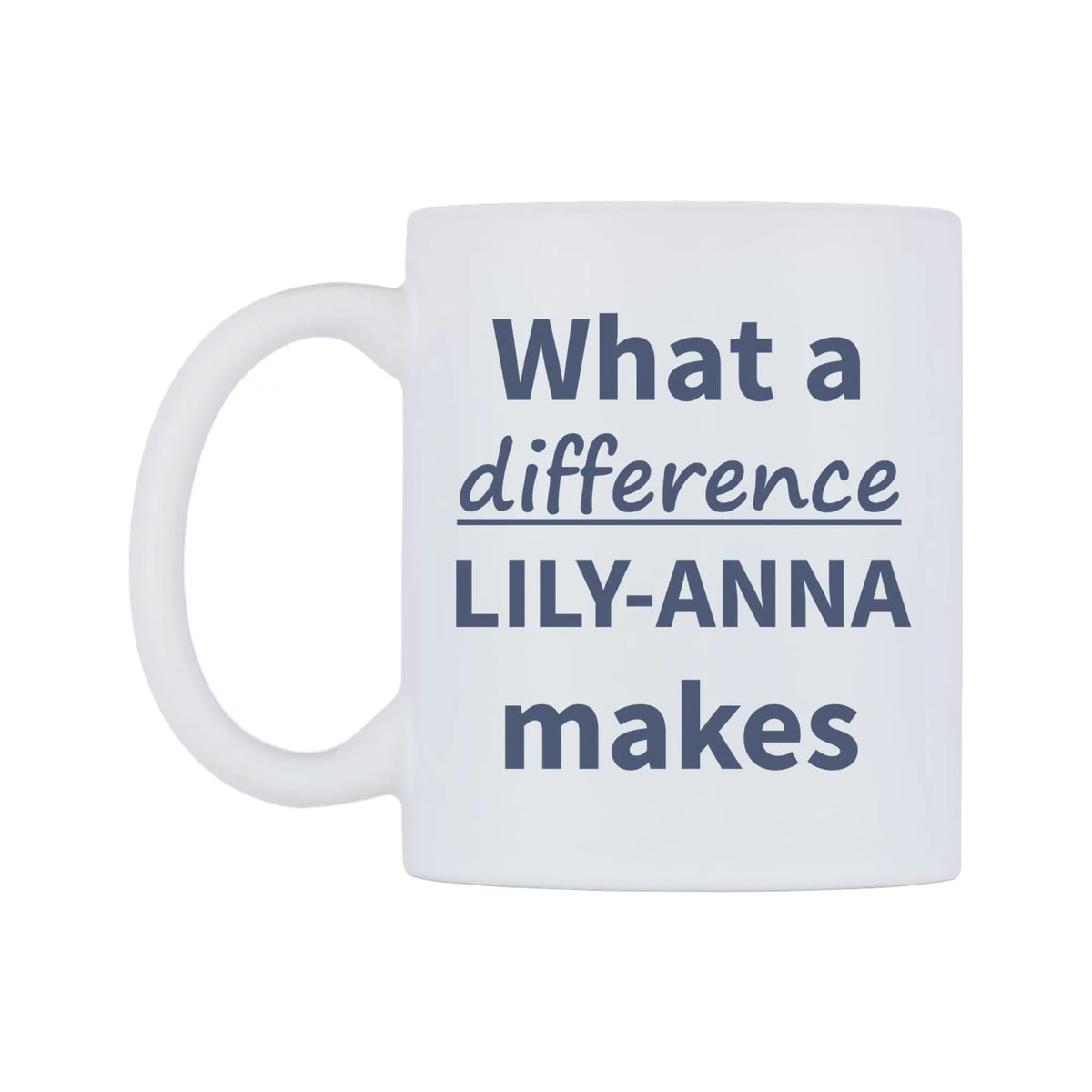 What a difference LILY-ANNA makes Mug — mug, right side, on a white background