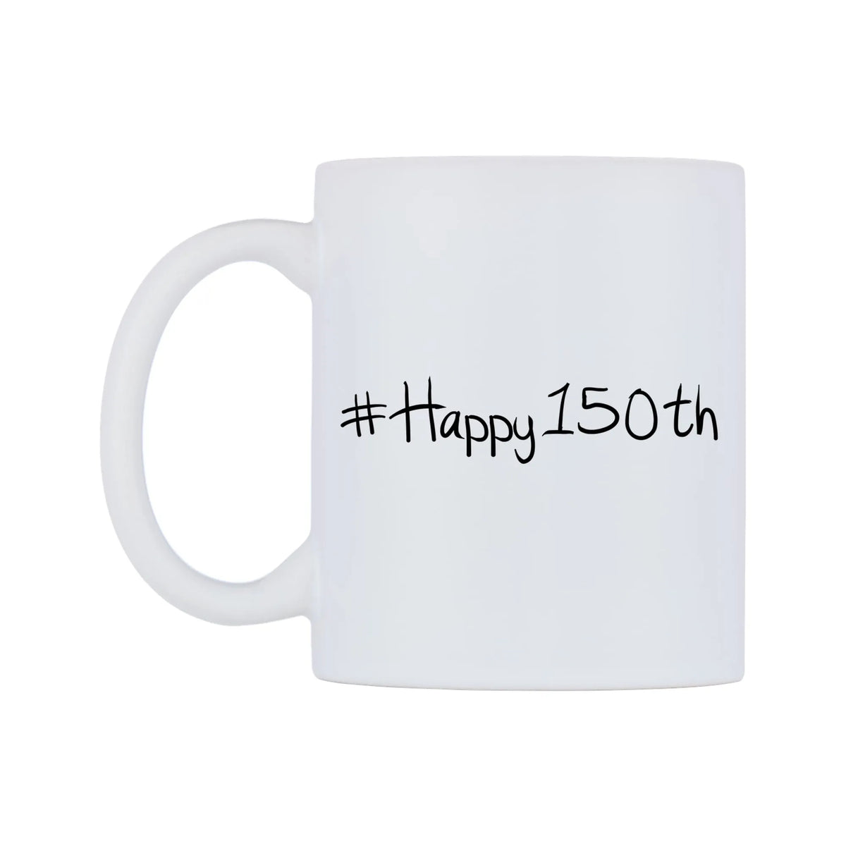 Happy150th Mug — mug, right side, on a white background