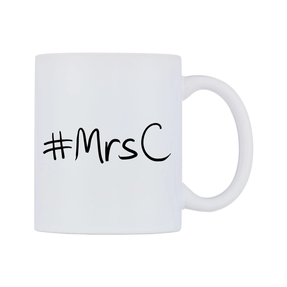 MrsC Mug — mug, left side, on a white background