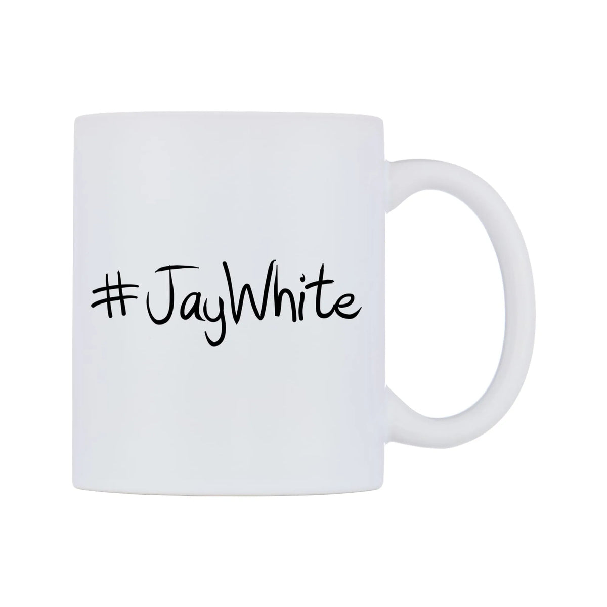 JayWhite Mug — mug, left side, on a white background