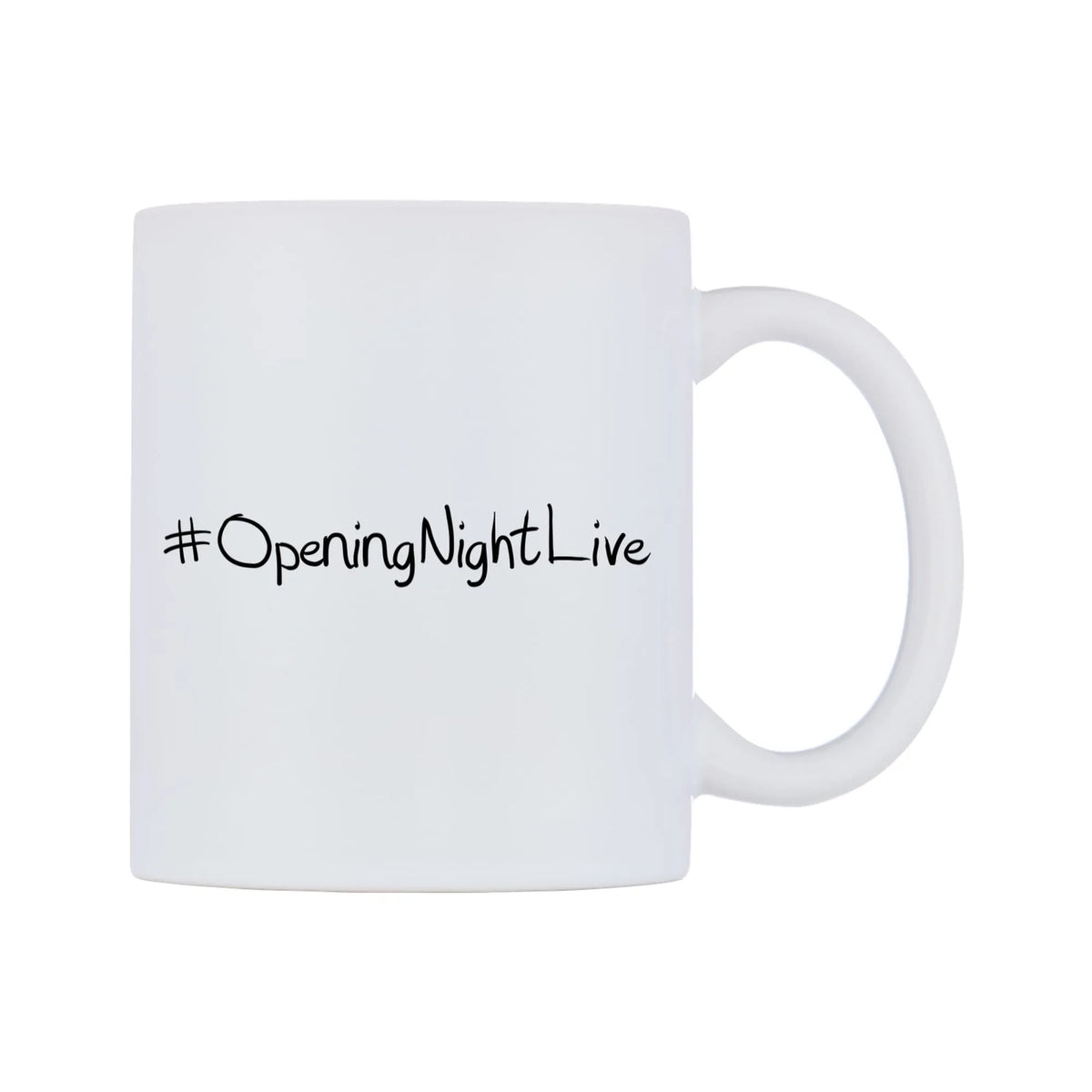 OpeningNightLive Mug — mug, left side, on a white background