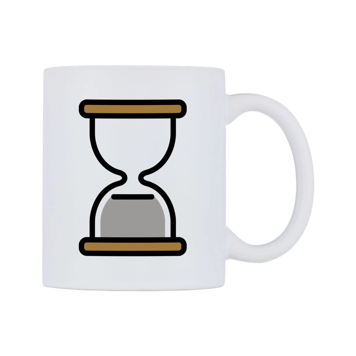 Hourglass Done Emoji Mug — mug, left side, on a white background