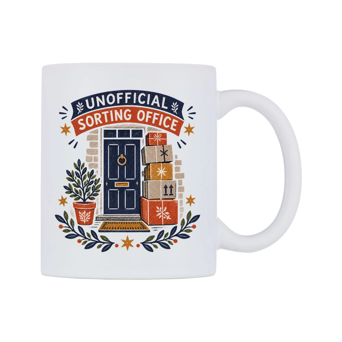 Unofficial Sorting Office Doorstep Mug — mug, left side, on a white background