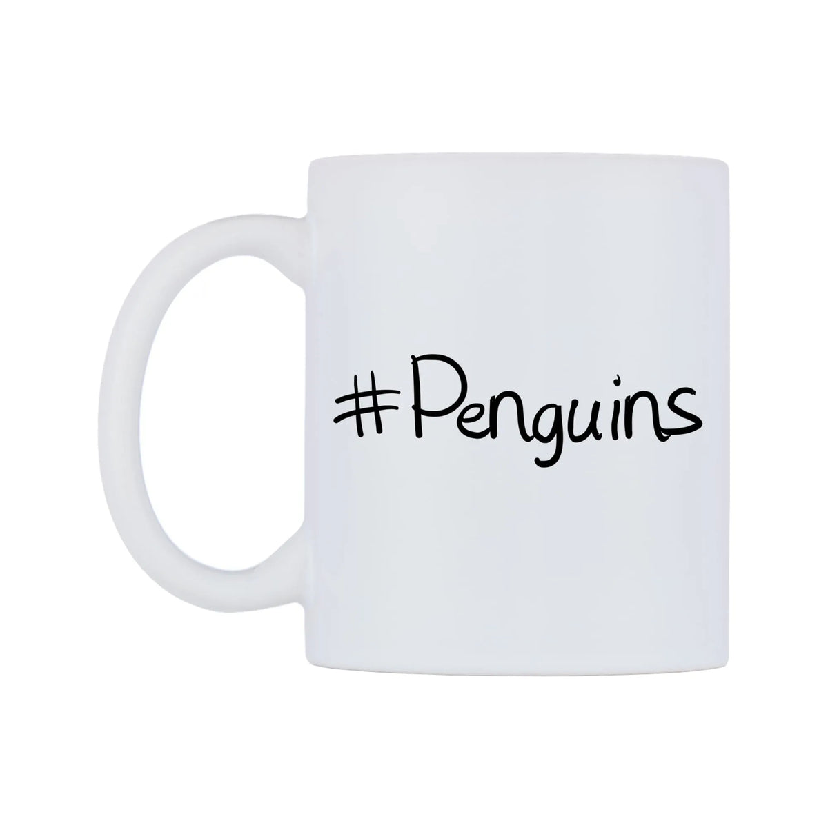 Penguins Mug — mug, right side, on a white background
