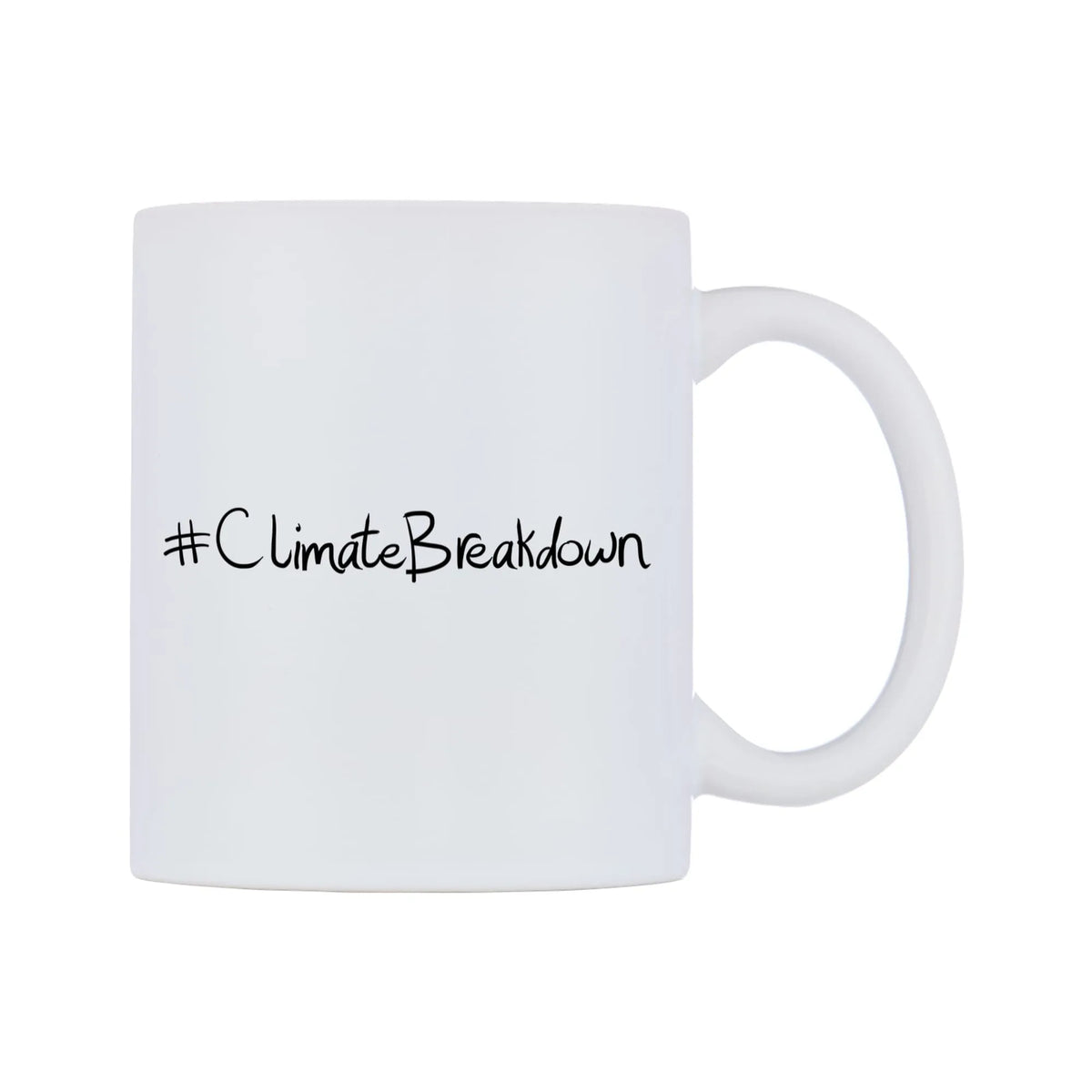 ClimateBreakdown Mug — mug, left side, on a white background