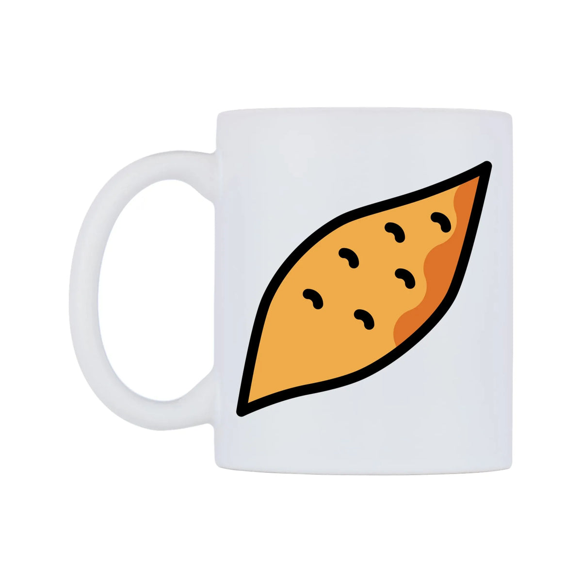Roasted Sweet Potato Emoji Mug — mug, right side, on a white background