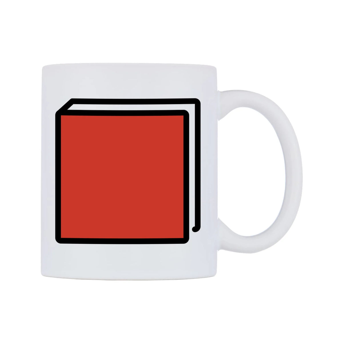 Closed Book Emoji Mug — mug, left side, on a white background