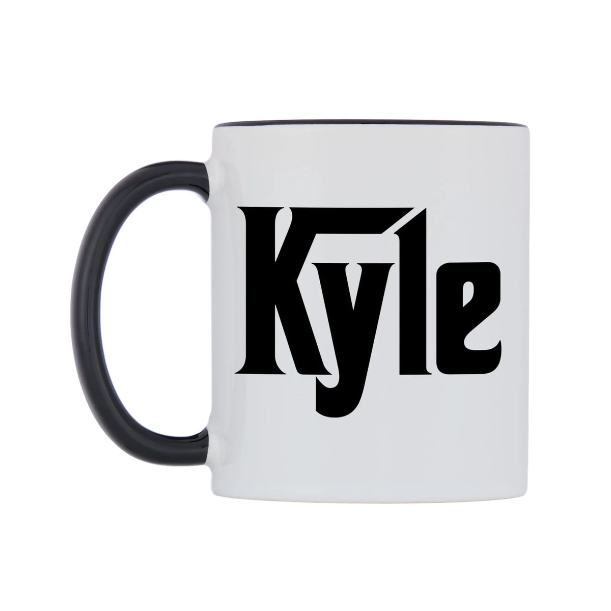 Kyle - Godfather Themed Mug — white 11oz gloss mug with a black inside and handle, right side, on a white background