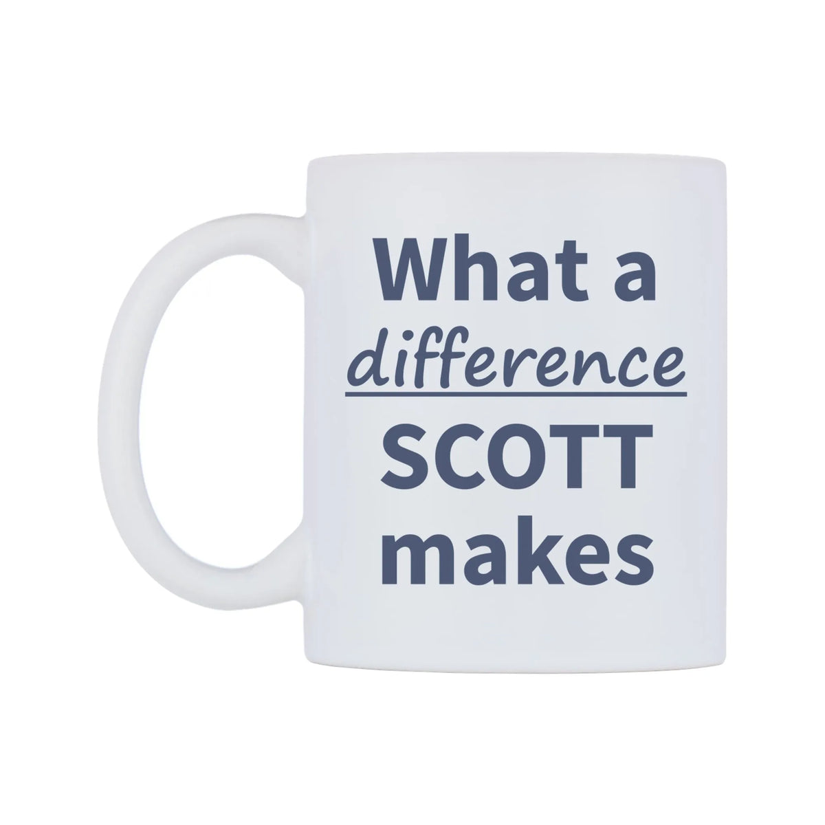 What a difference SCOTT makes Mug — mug, right side, on a white background