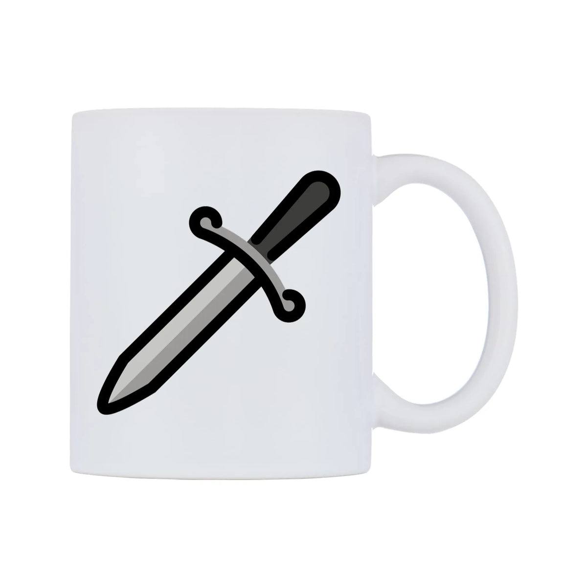 Dagger Emoji Mug — mug, left side, on a white background