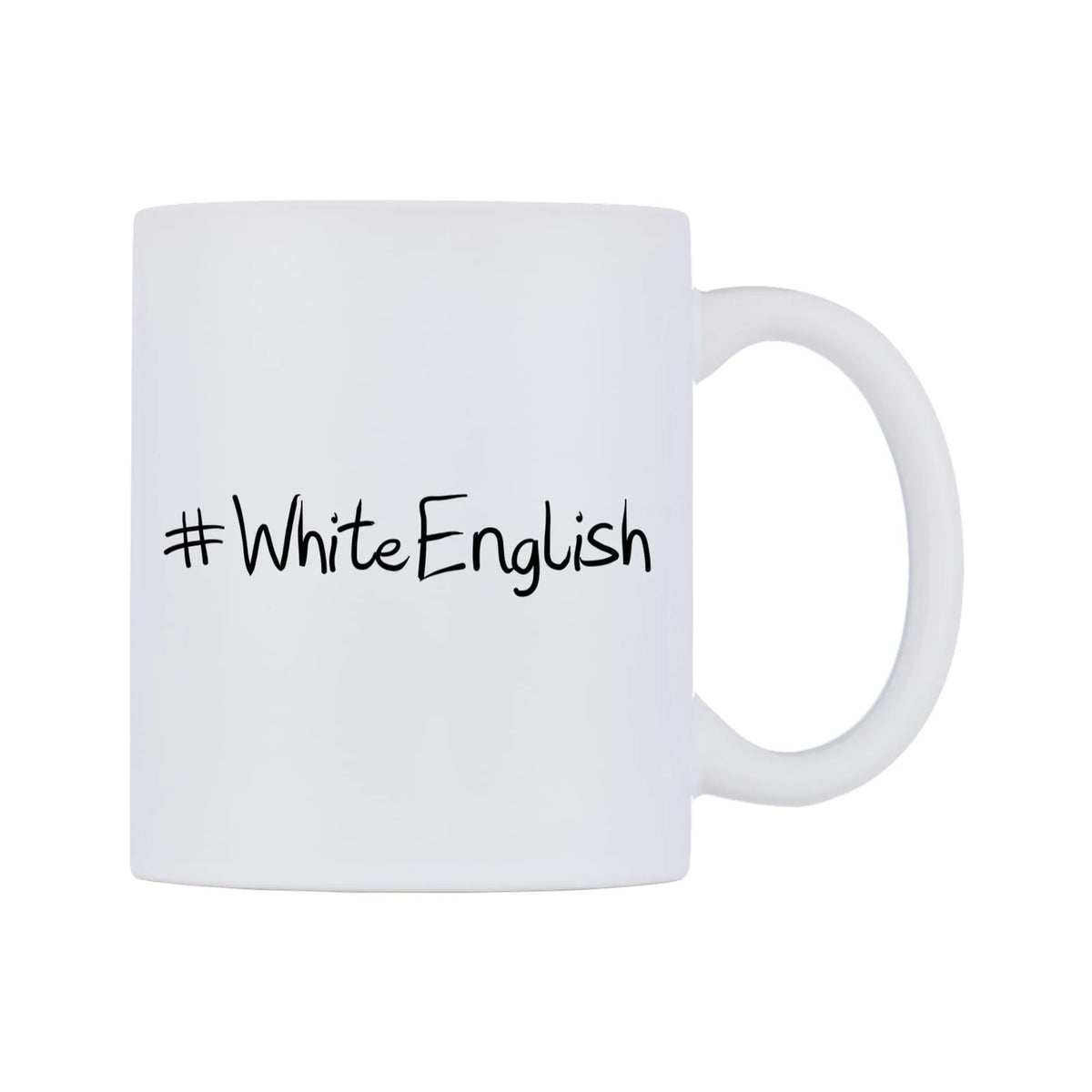 WhiteEnglish Mug — mug, left side, on a white background