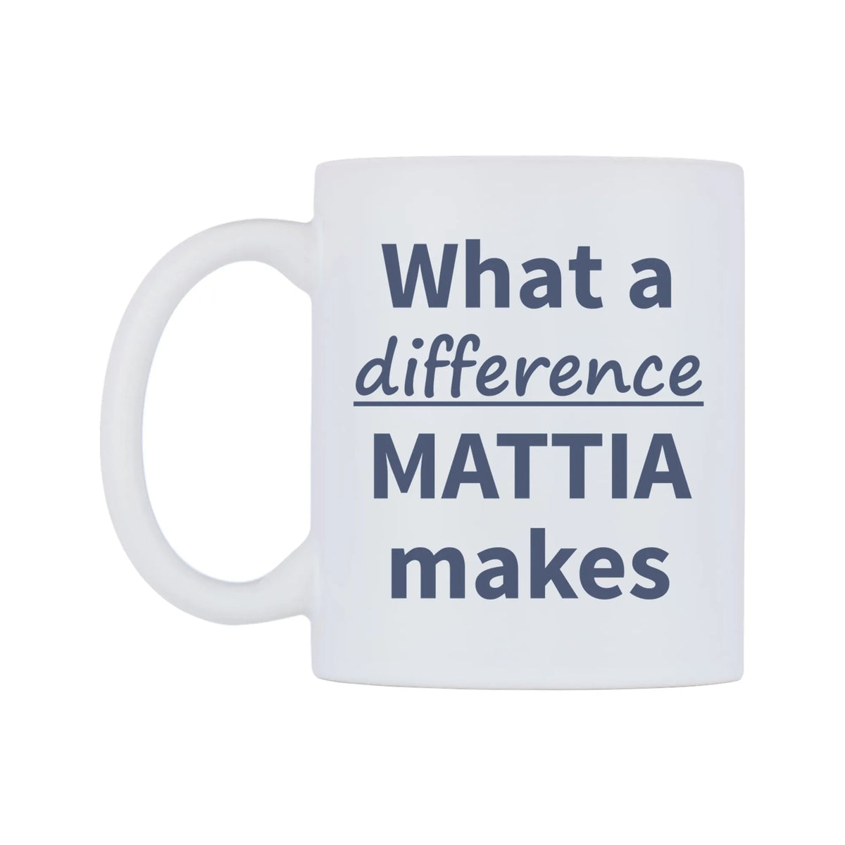 What a difference MATTIA makes Mug — mug, right side, on a white background