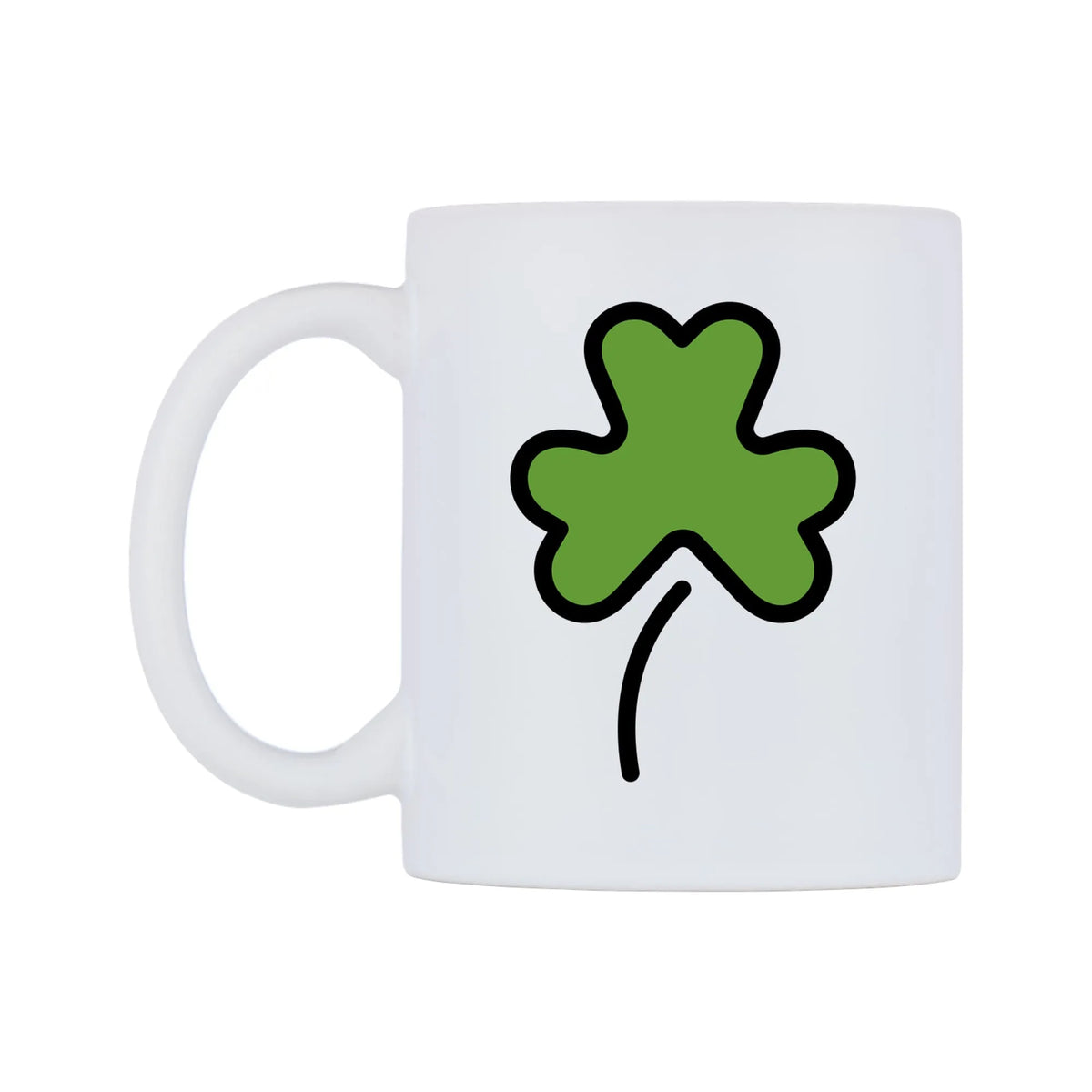 Shamrock Emoji Mug — mug, right side, on a white background