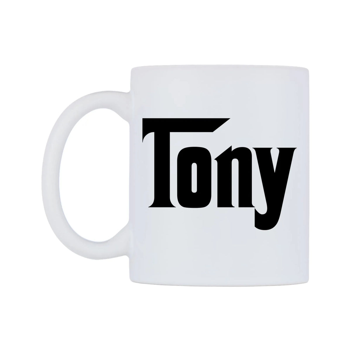 Tony - Godfather Themed Mug — white 11oz gloss mug, right side, on a white background