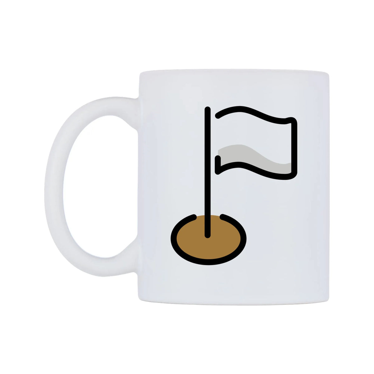 Flagged Point Emoji Mug — mug, right side, on a white background
