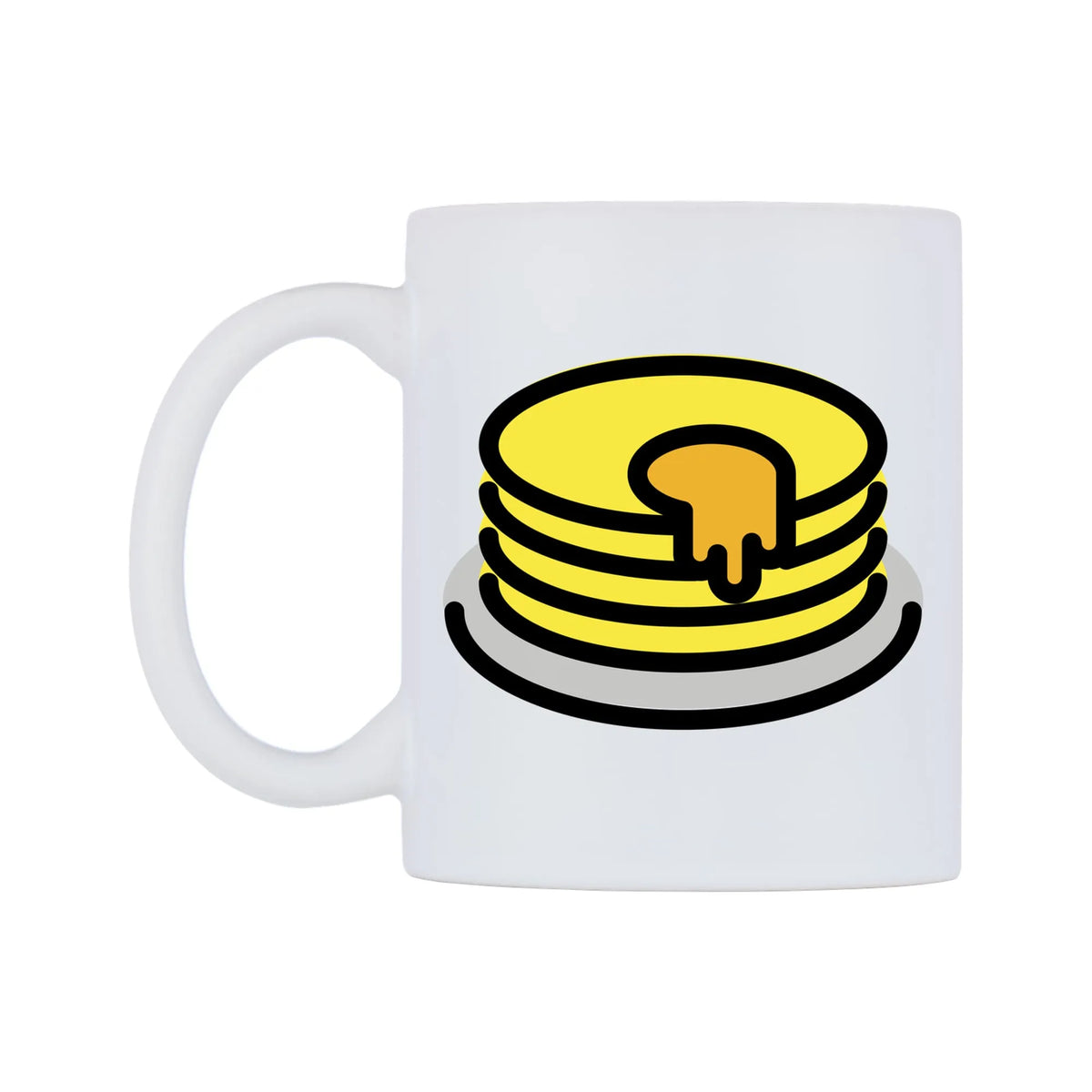 Pancakes Emoji Mug — mug, right side, on a white background
