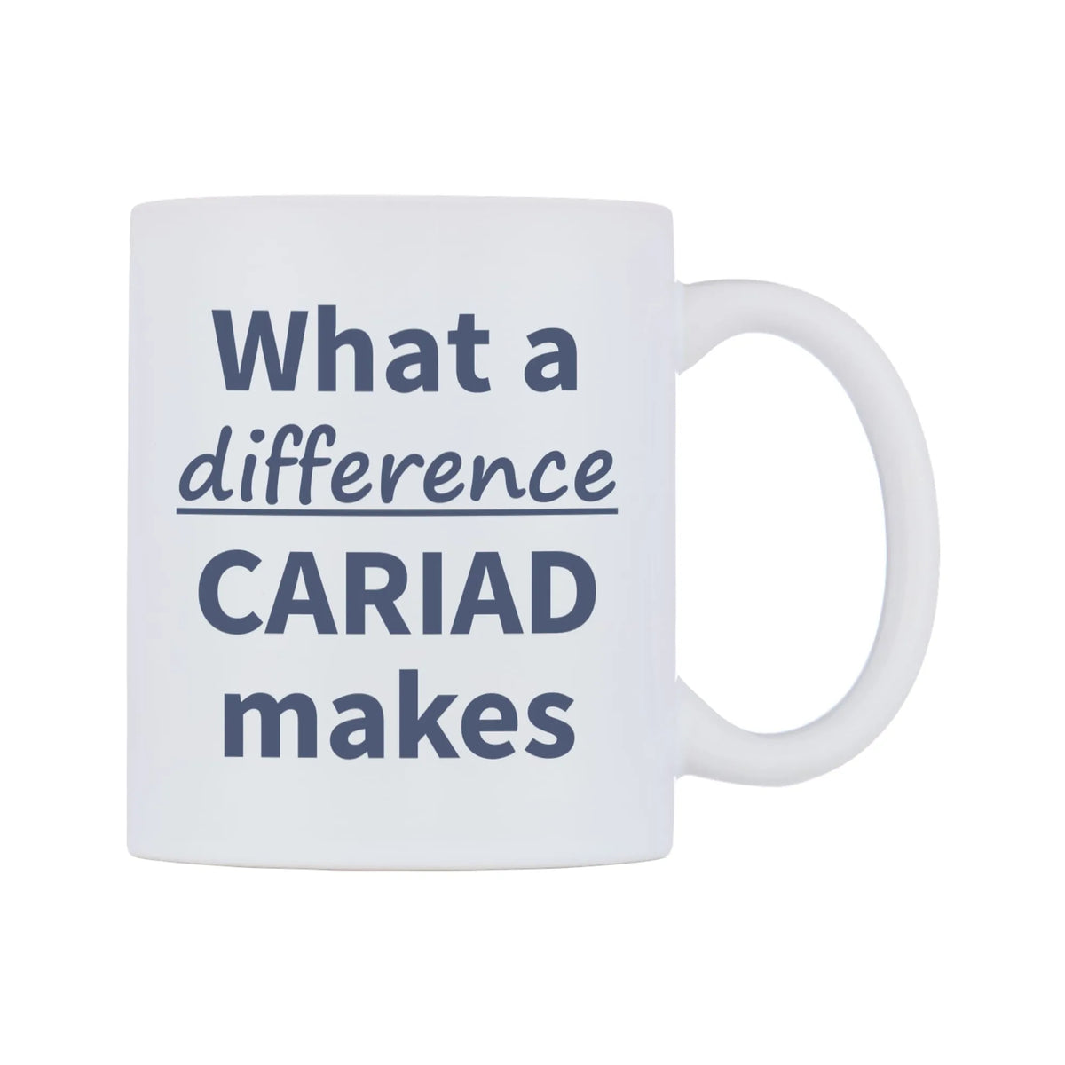 What a difference CARIAD makes Mug — mug, left side, on a white background