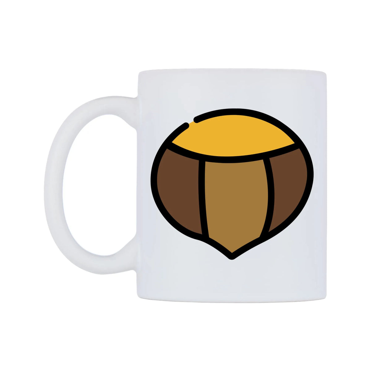 Chestnut Emoji Mug — mug, right side, on a white background