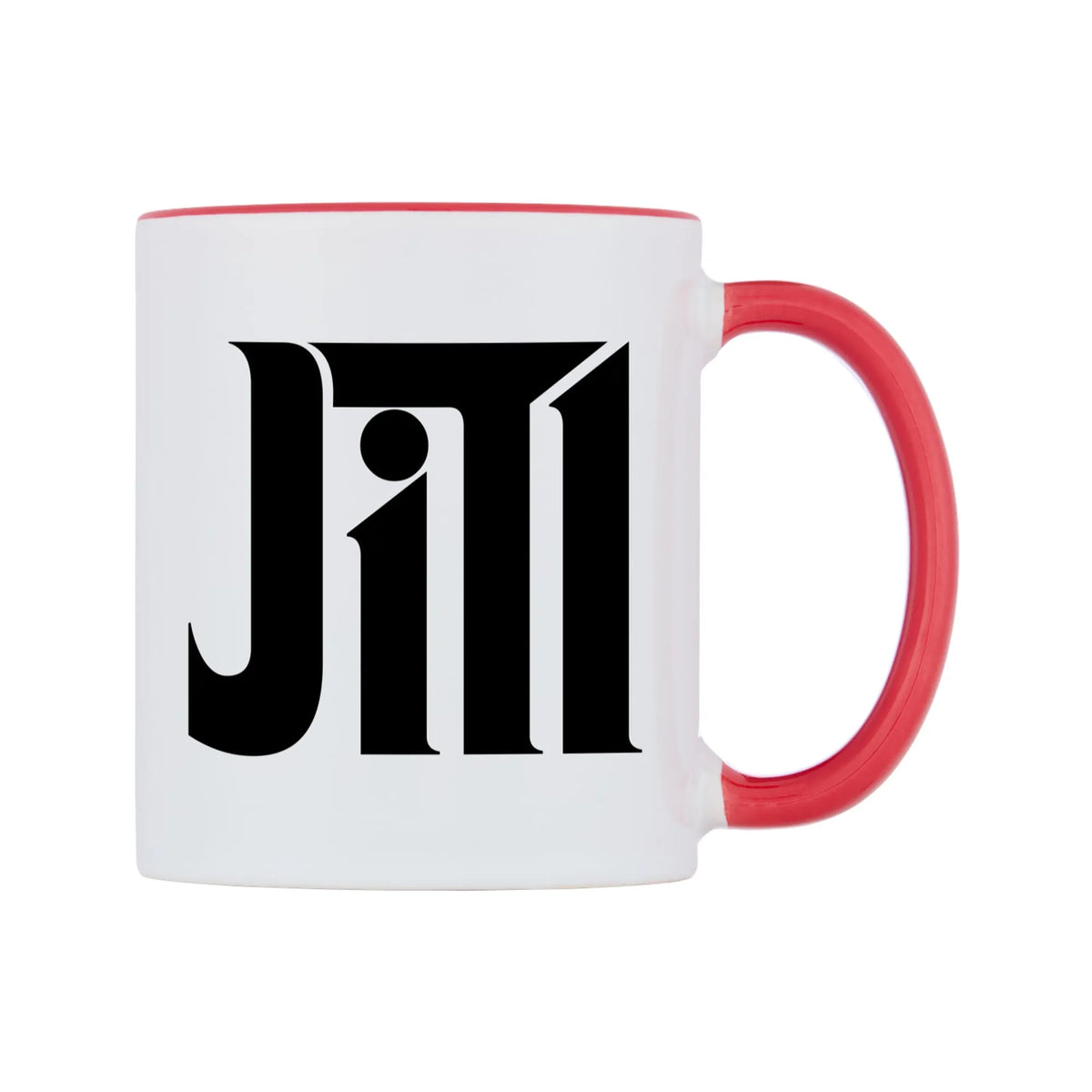 Jill - Godfather Themed Mug — white 11oz gloss mug with a red inside and handle, left side, on a white background