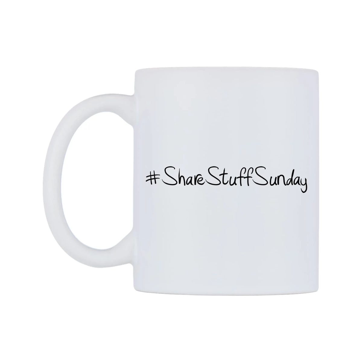 ShareStuffSunday Mug — mug, right side, on a white background