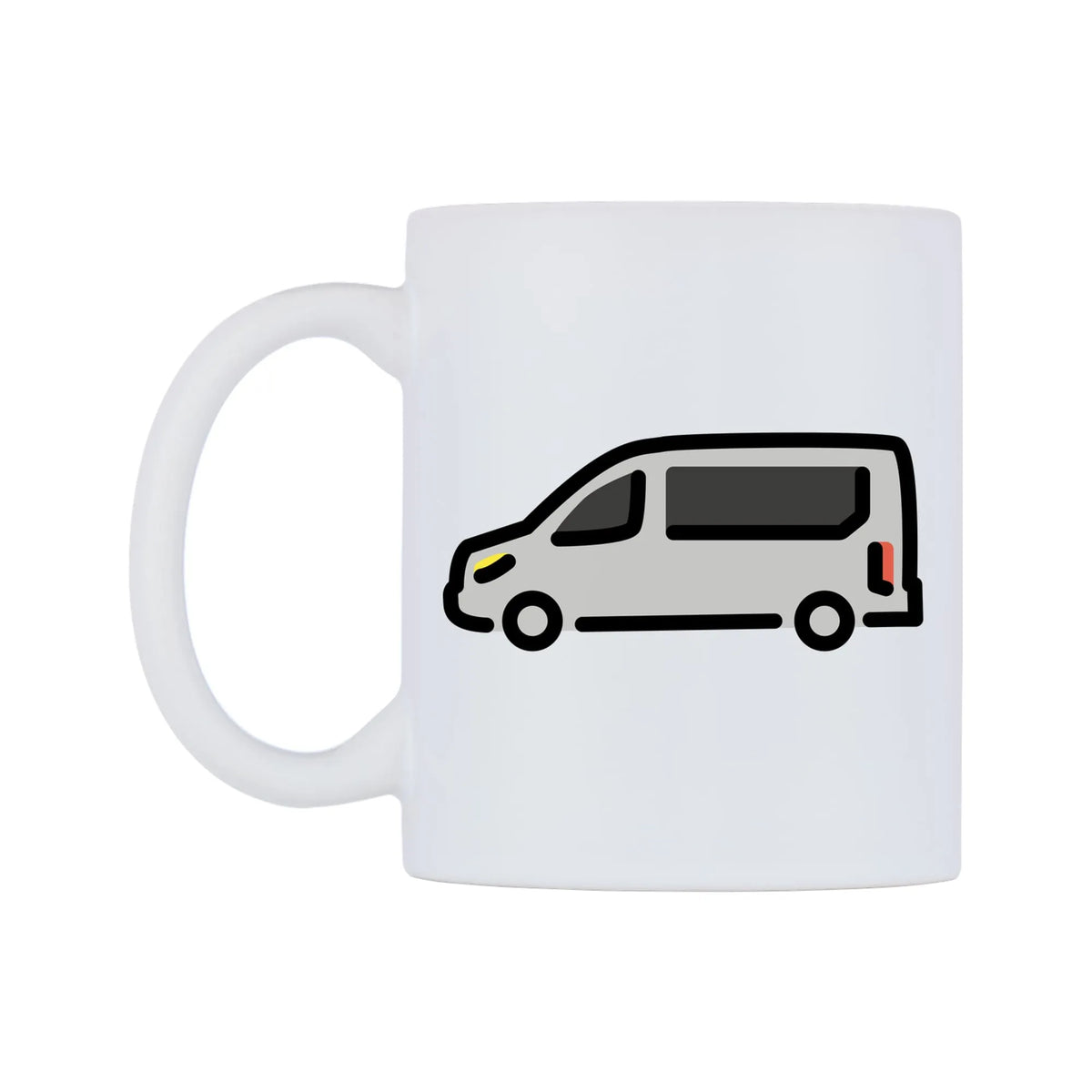 Minibus Emoji Mug — mug, right side, on a white background