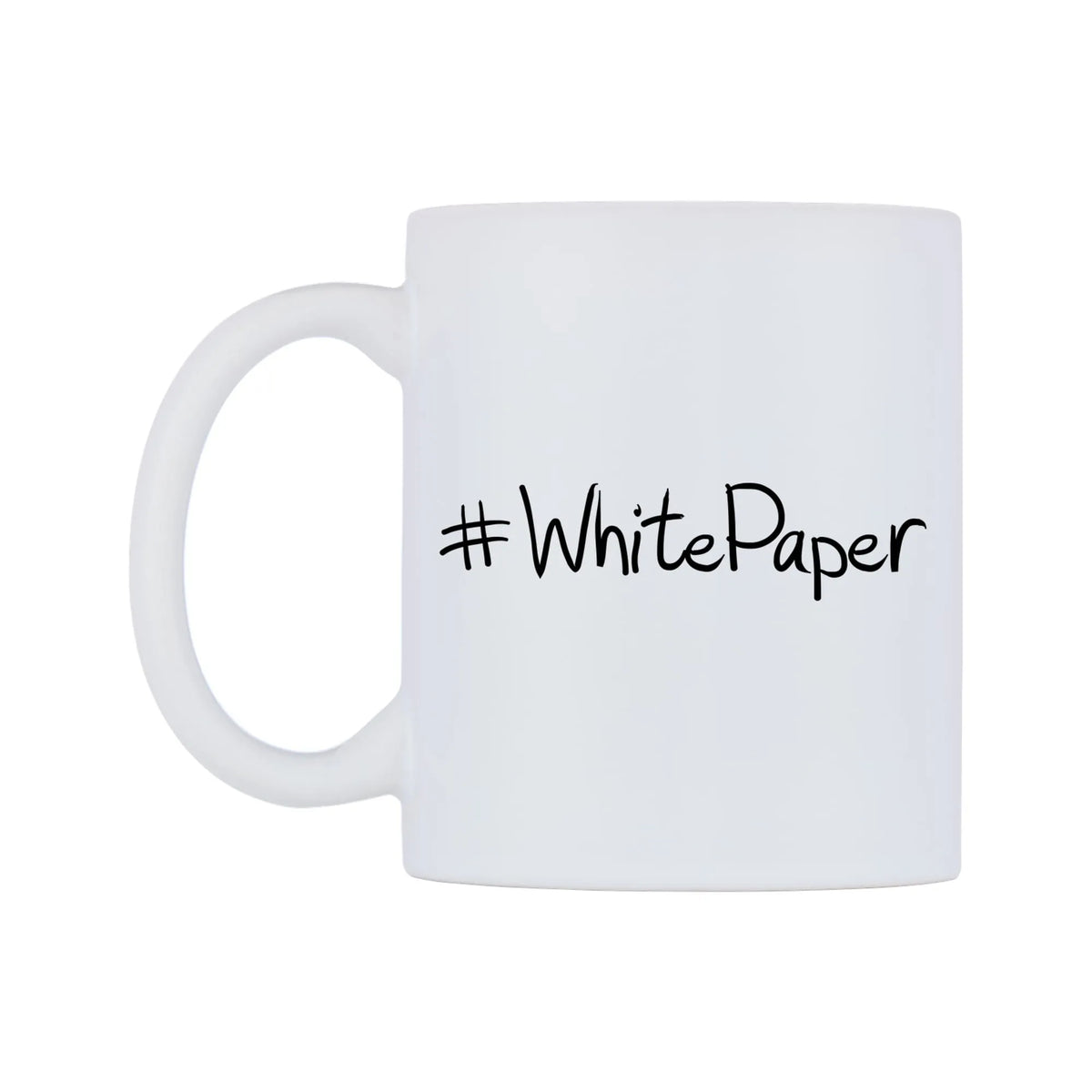 WhitePaper Mug — mug, right side, on a white background