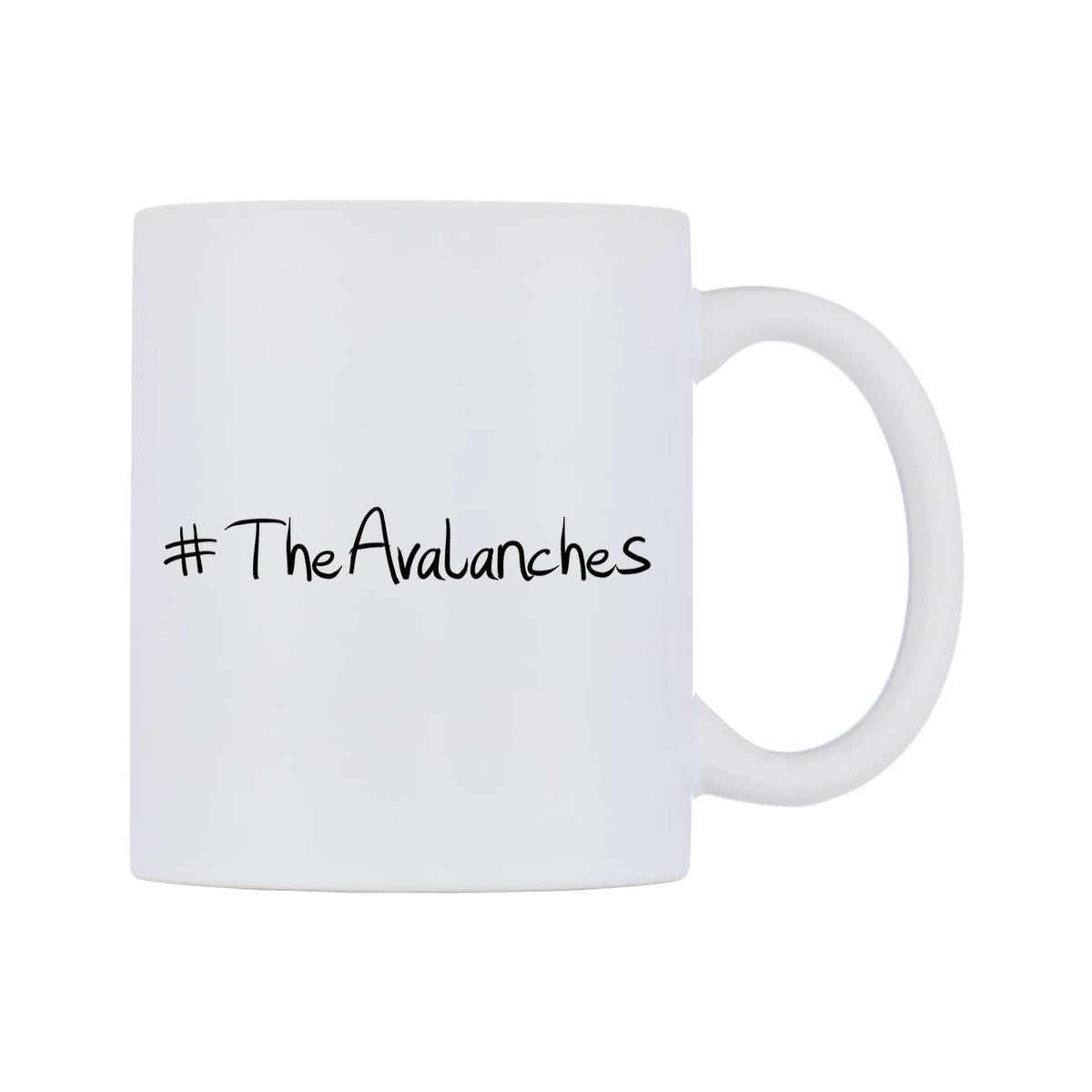 TheAvalanches Mug — mug, left side, on a white background