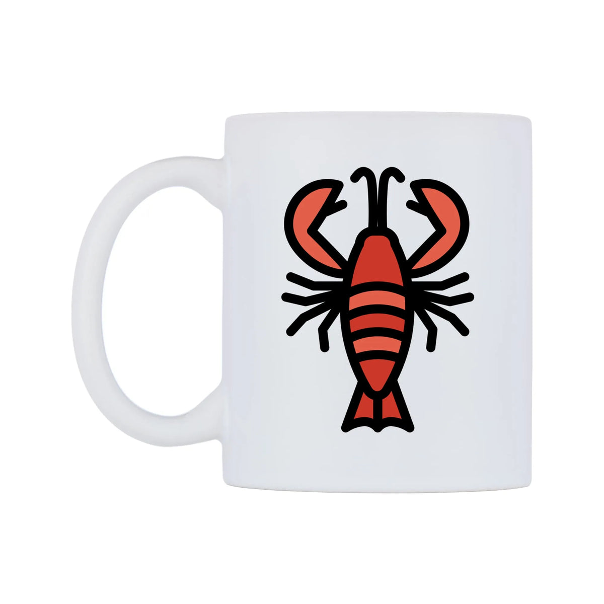Lobster Emoji Mug — mug, right side, on a white background