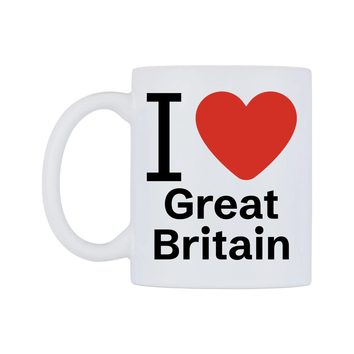I Love Great Britain Mug — mug, right side, on a white background