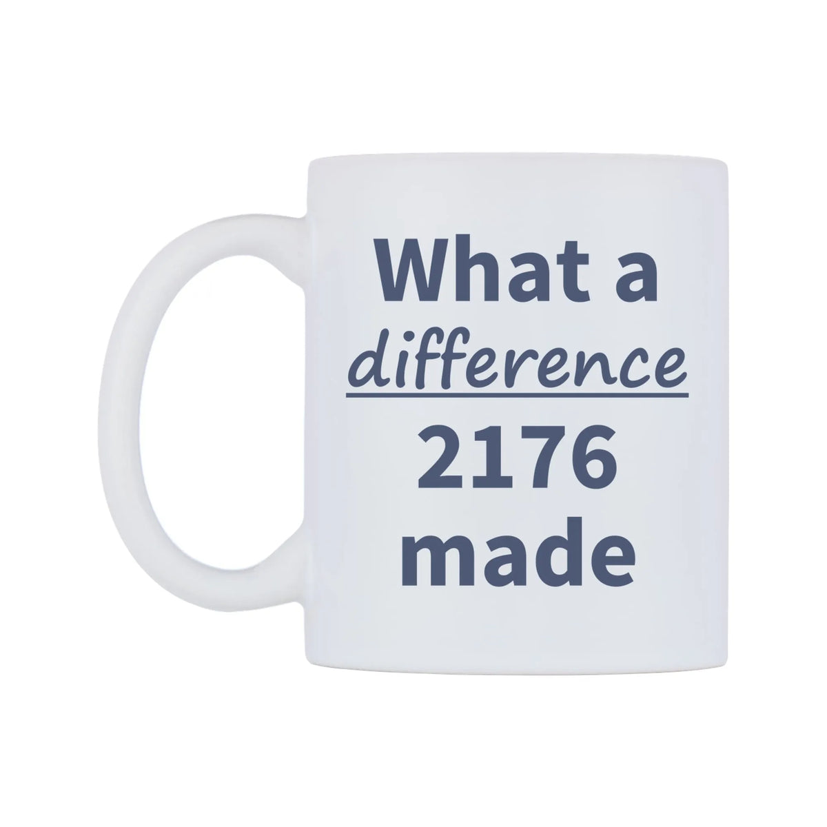 What a difference 2176 made Mug — mug, right side, on a white background
